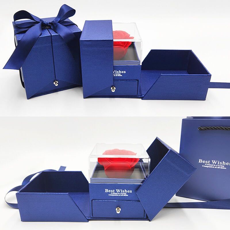 Plastic Eternal Flower Gift Box