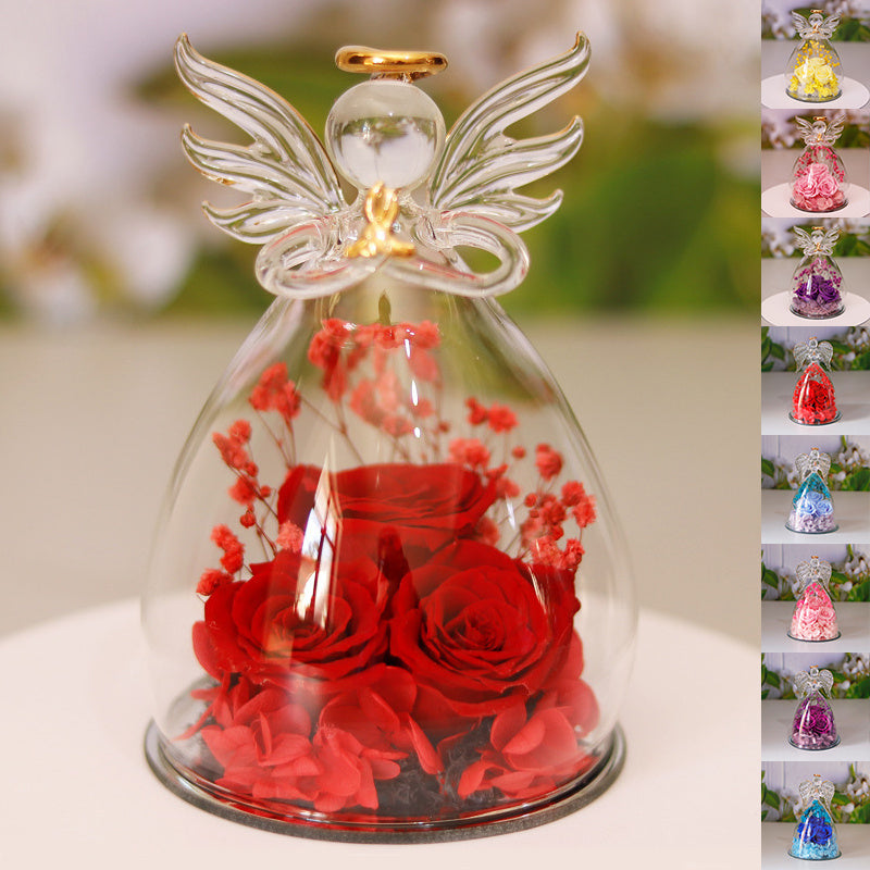 Angel Glass Cover Dried Rose