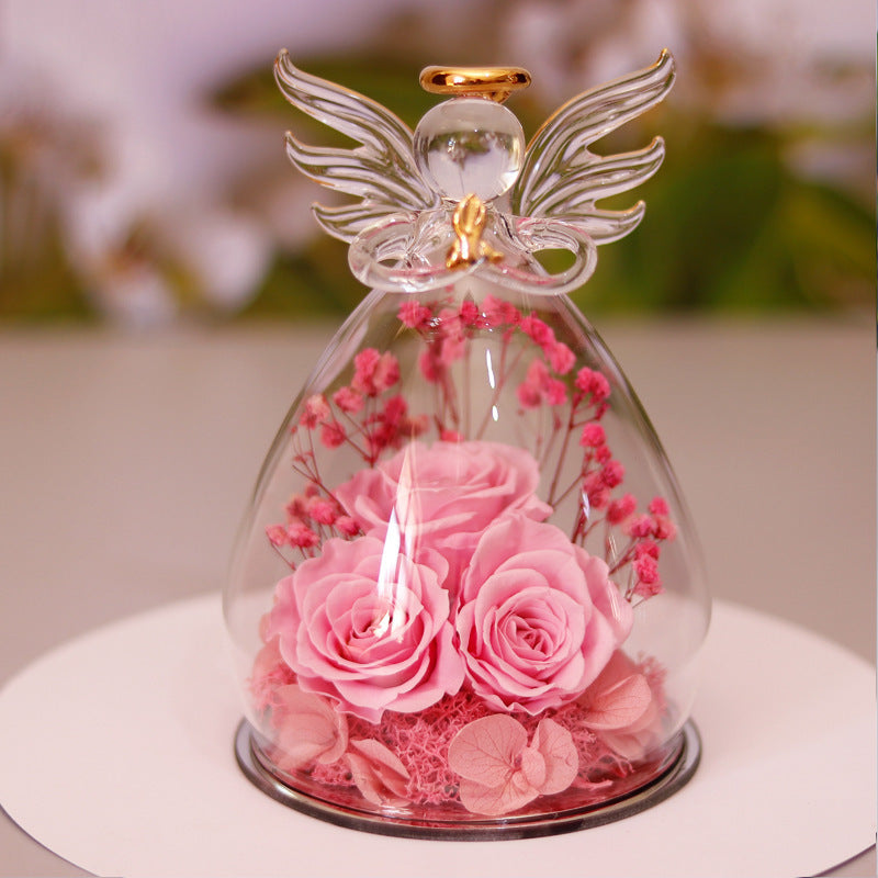 Angel Glass Cover Dried Rose