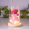 Eternal Rose with Bear in Glass