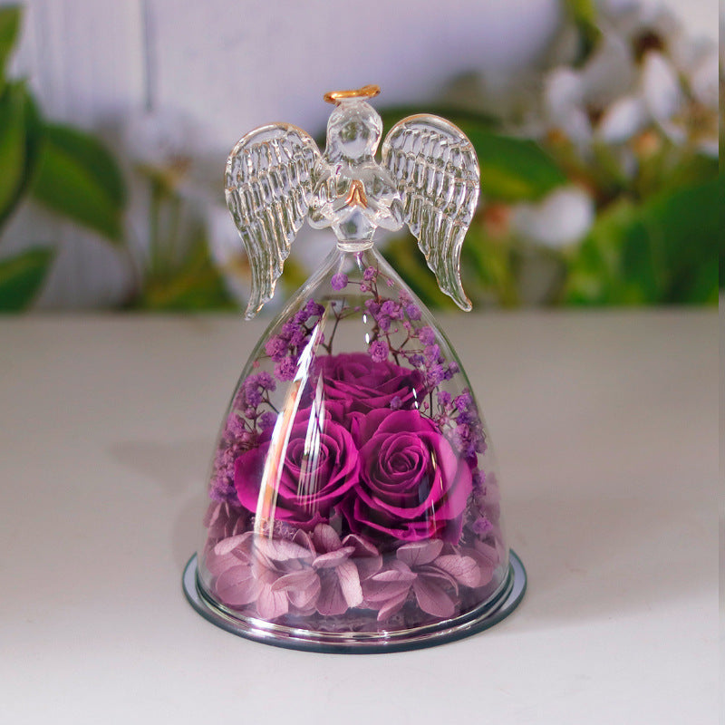 Angel Glass Cover Dried Rose